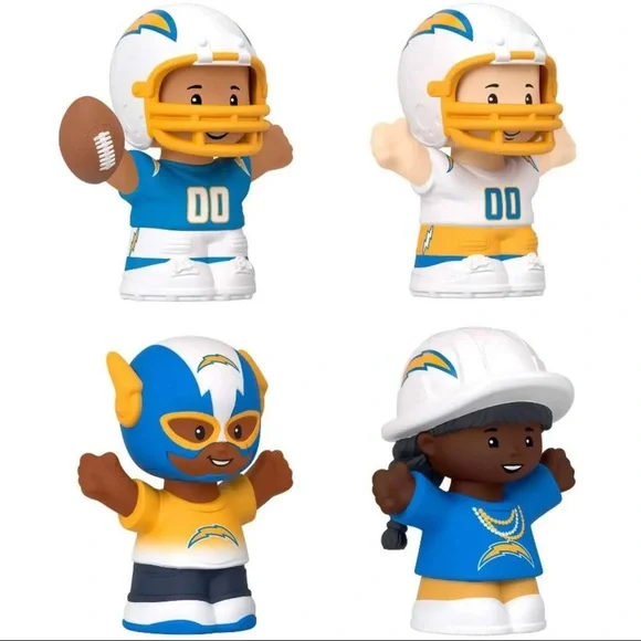 Fisher Price Little People x NFL Collector Los Angeles Chargers Figure 4-Pack - Picture 2 of 16